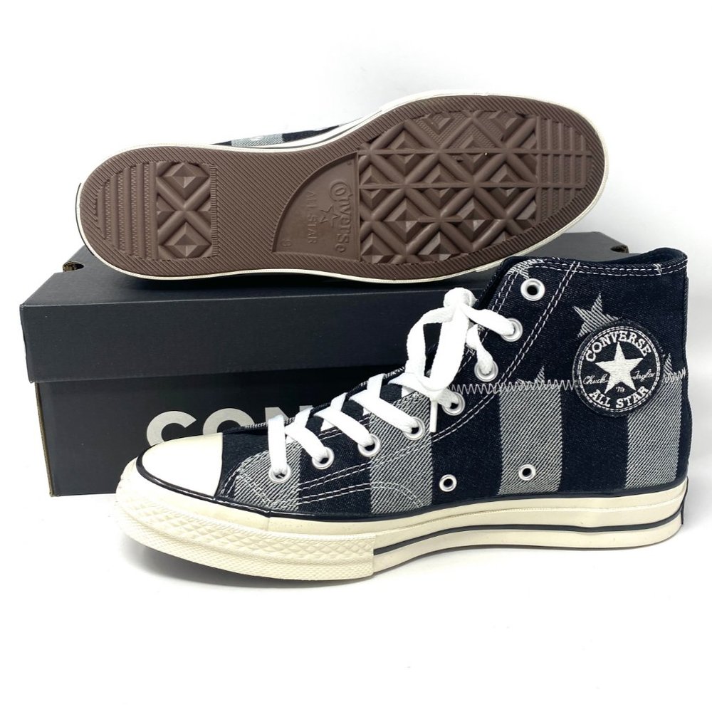 💖MEGA SALE💖CONVERSE Women AdVulc Chuck 70 Hi Top Stripes Black Canvas 167709C - Picture 7 of 9